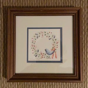 M. Roff | Wall Decor | Framed Mary Roff Theorem Wreath Print Signedered ...